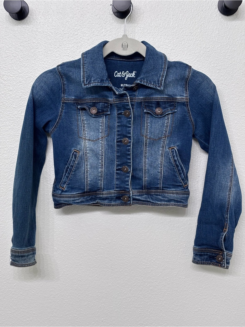 Cat and Jack girls blue jean jacket Sz 7